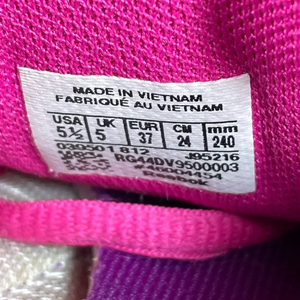 Reebok Yourflex Youth Girl's Size 5.5 Shoes Purple Pink Trainers Sneakers